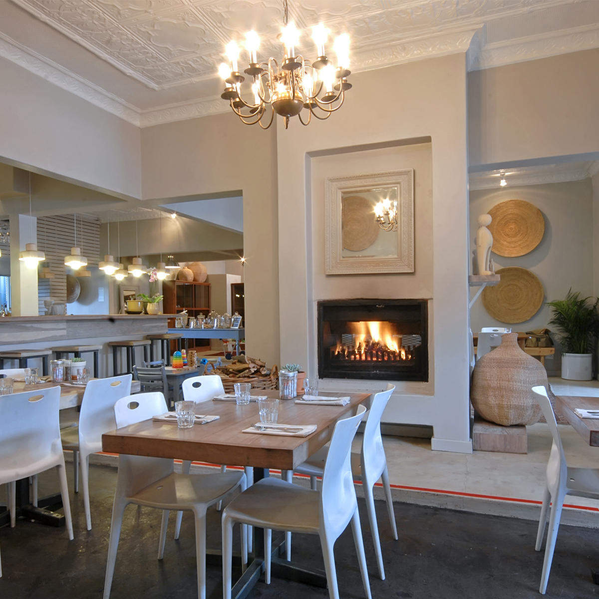 dining area with chandelier