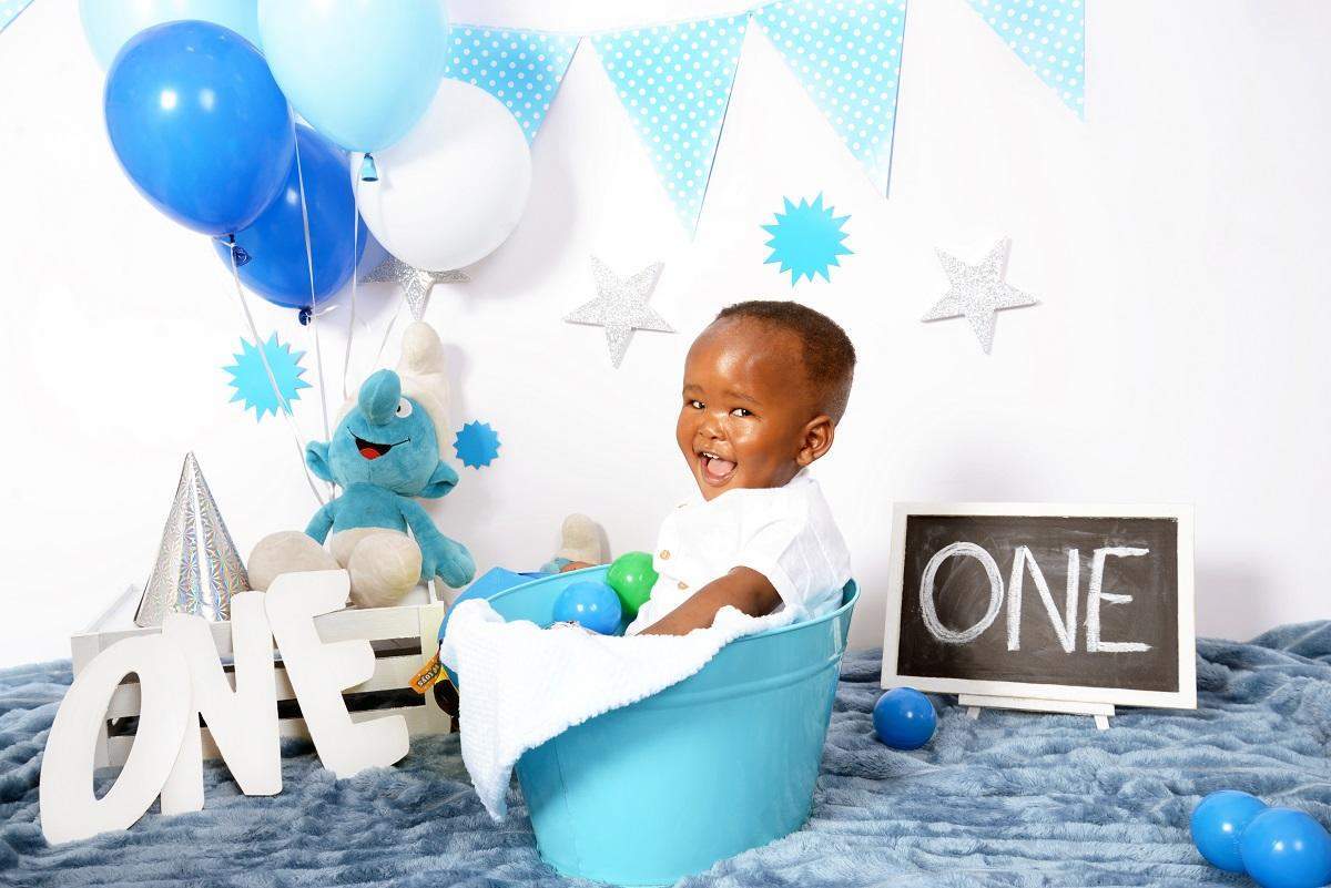 boy at 1 year old party