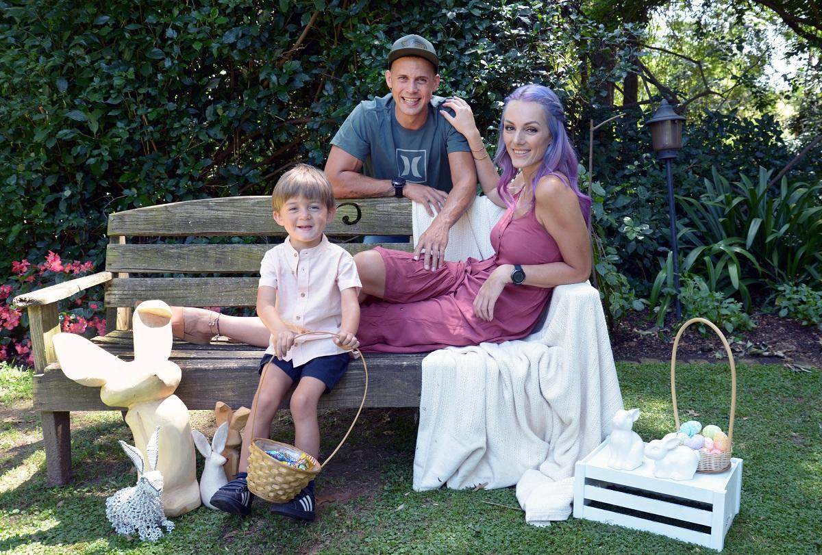 family photo on a bench
