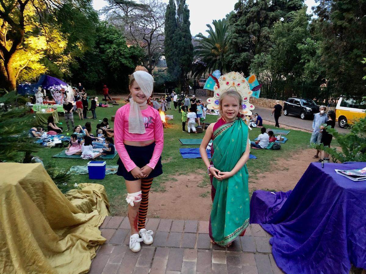 kids in dress up Halloween