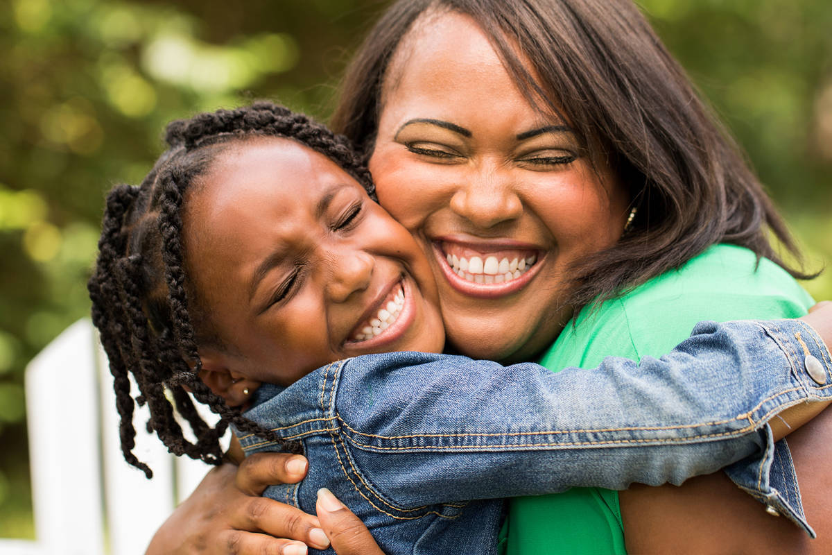 child hugging